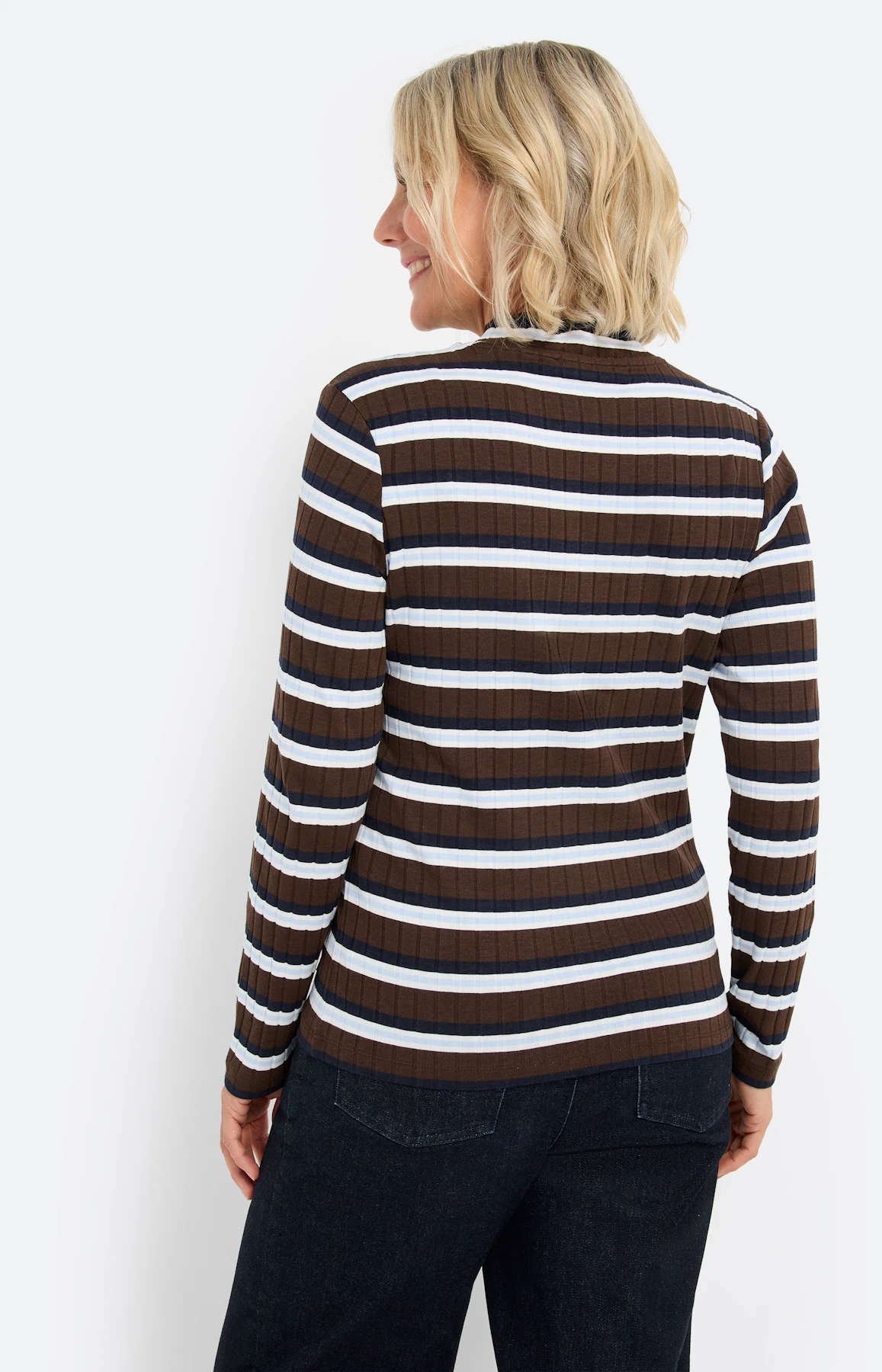 Shirt met streepdessin, bruin