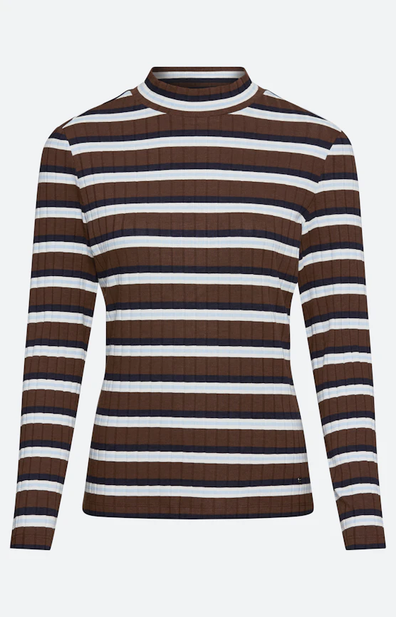 Langarmshirt mit Streifenmuster, braun