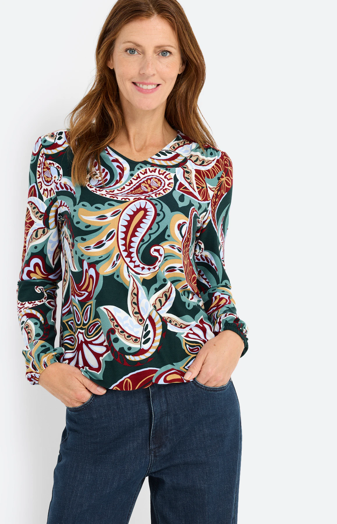 Shirt met print all-over, groen