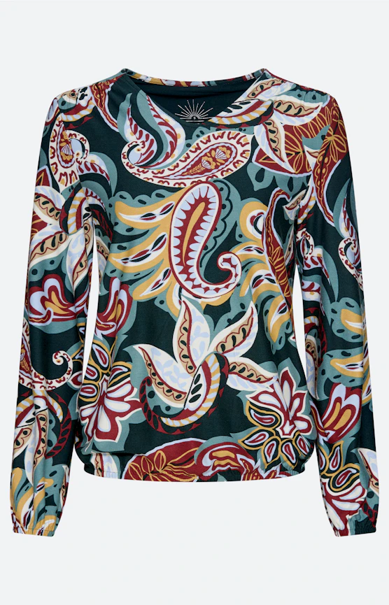 Langarmshirt mit All Over-Print, grün