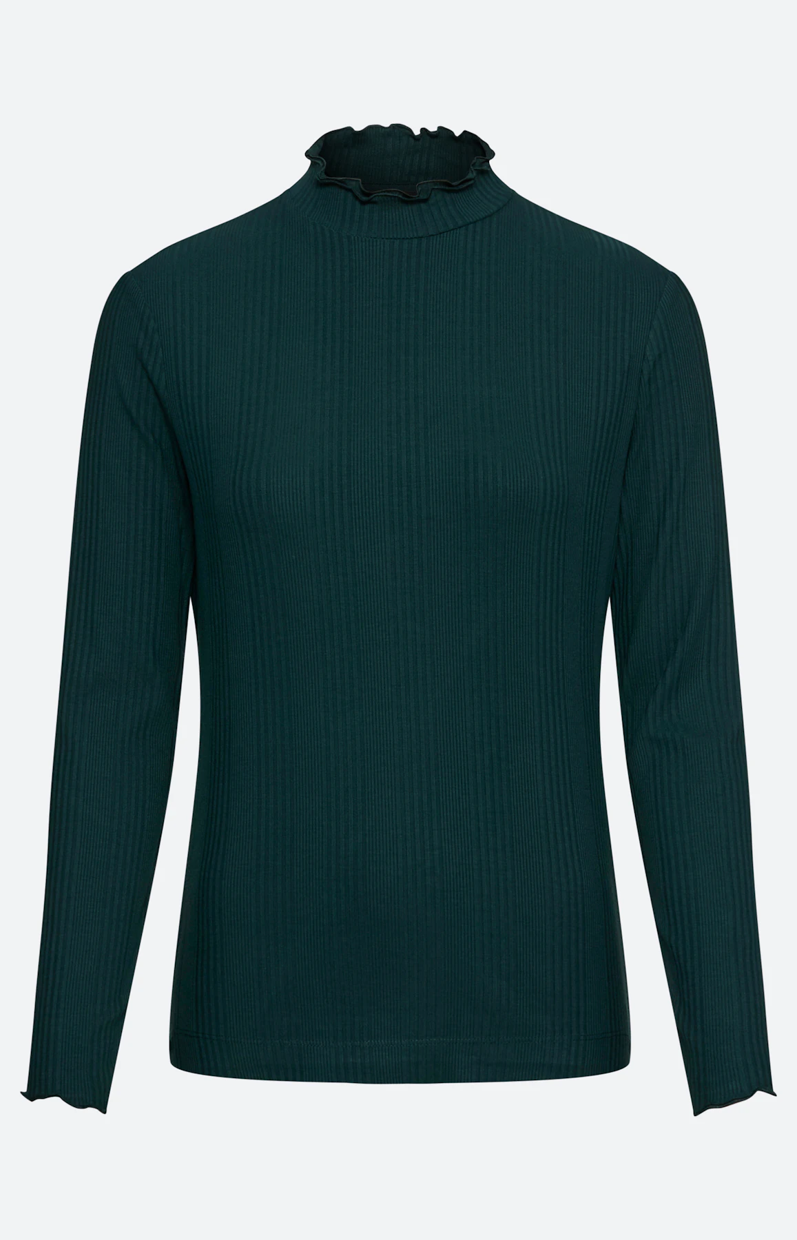 Shirt met rucheranden, groen