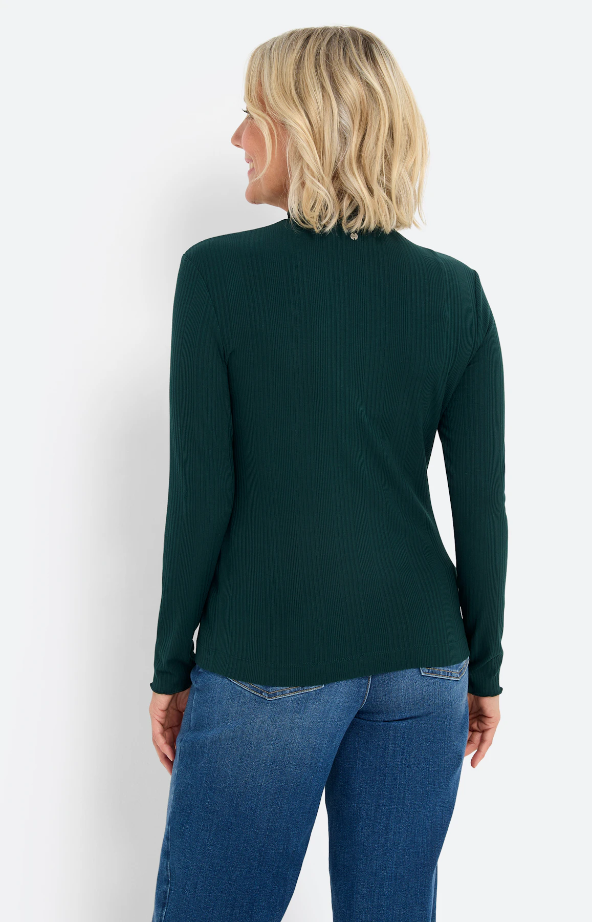 Shirt met rucheranden, groen