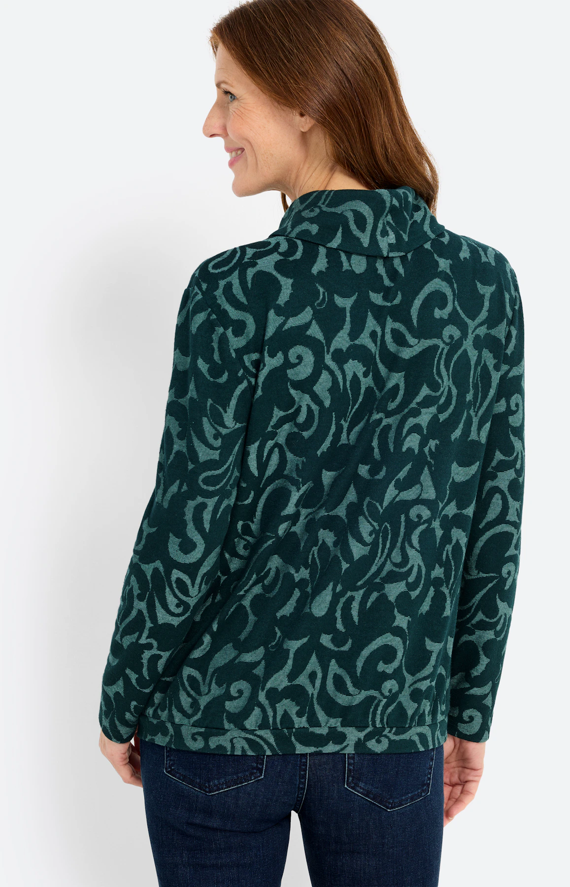 Shirt met all-over-motief, groen