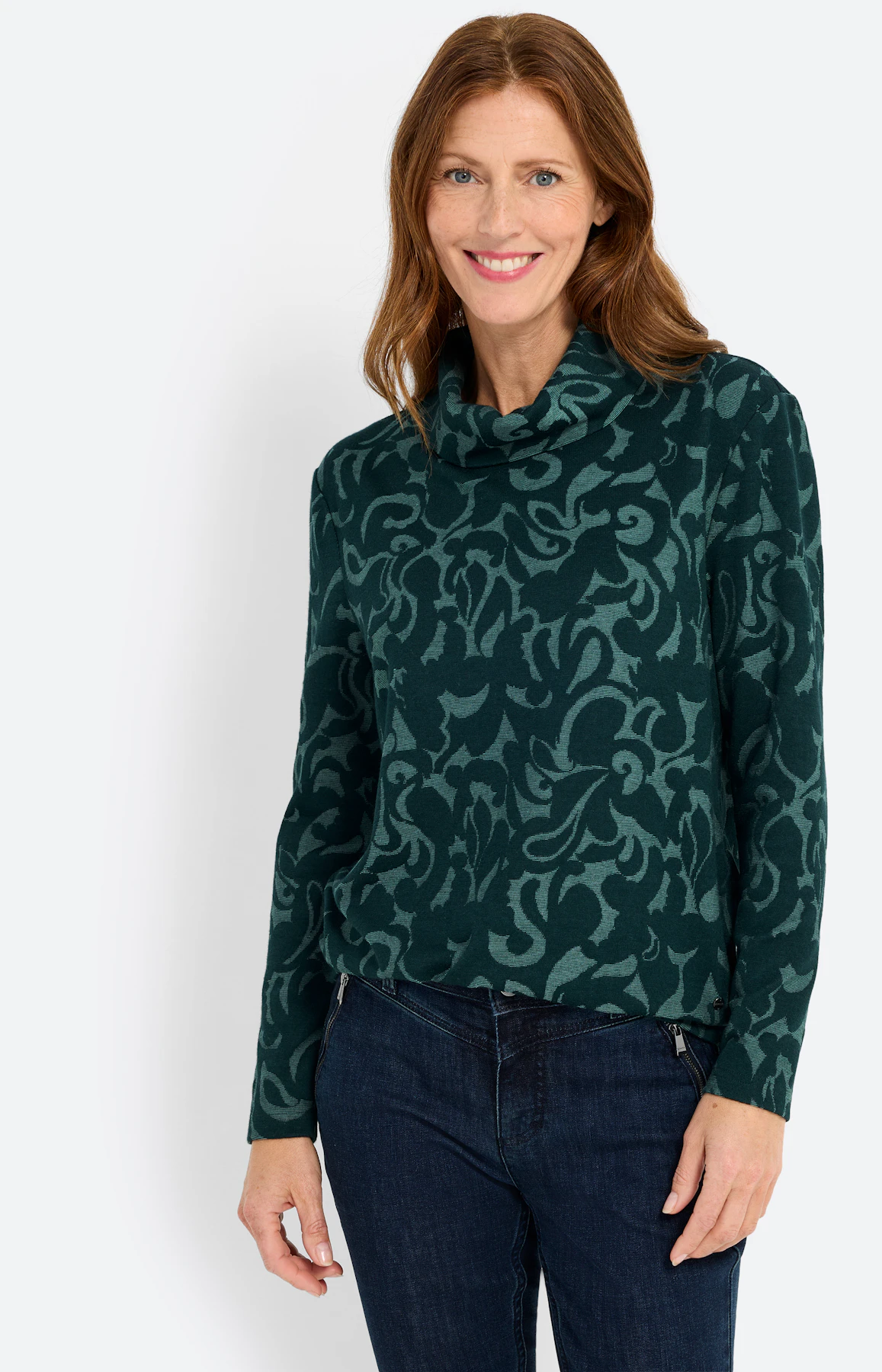 Shirt met all-over-motief, groen