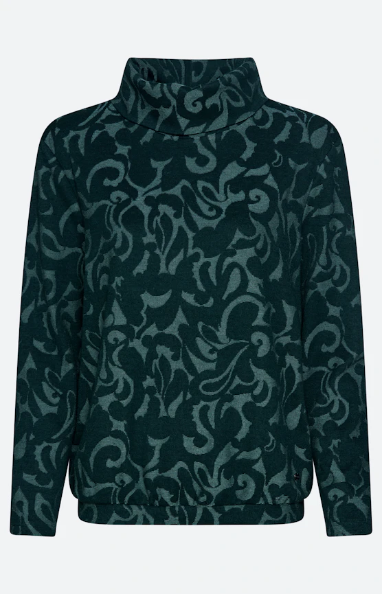 Langarmshirt mit All Over-Muster, grün