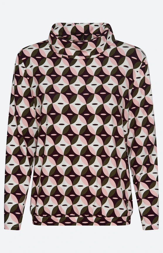 Langarmshirt mit Grafik-Muster, oliv