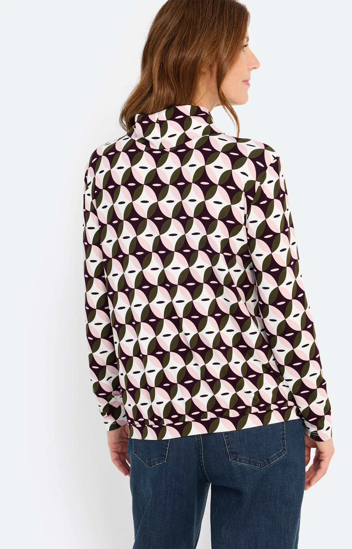 Shirt met grafisch motief, olijf