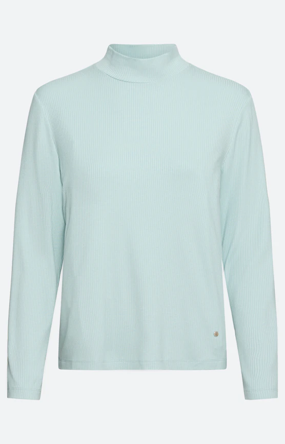 Langarmshirt mit Stehkragen, mint