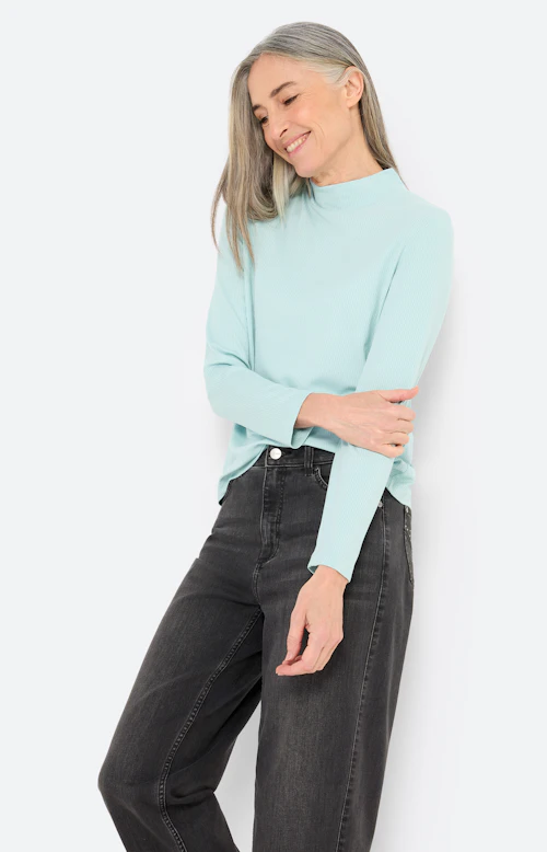 Shirt met opstaande halsboord, mint