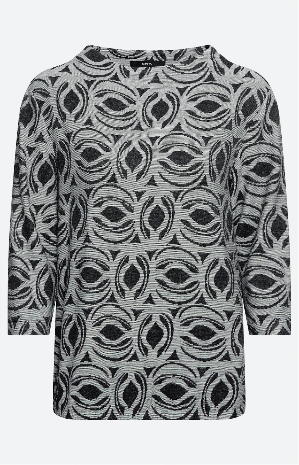 Shirt met motief all-over, donkergrijs