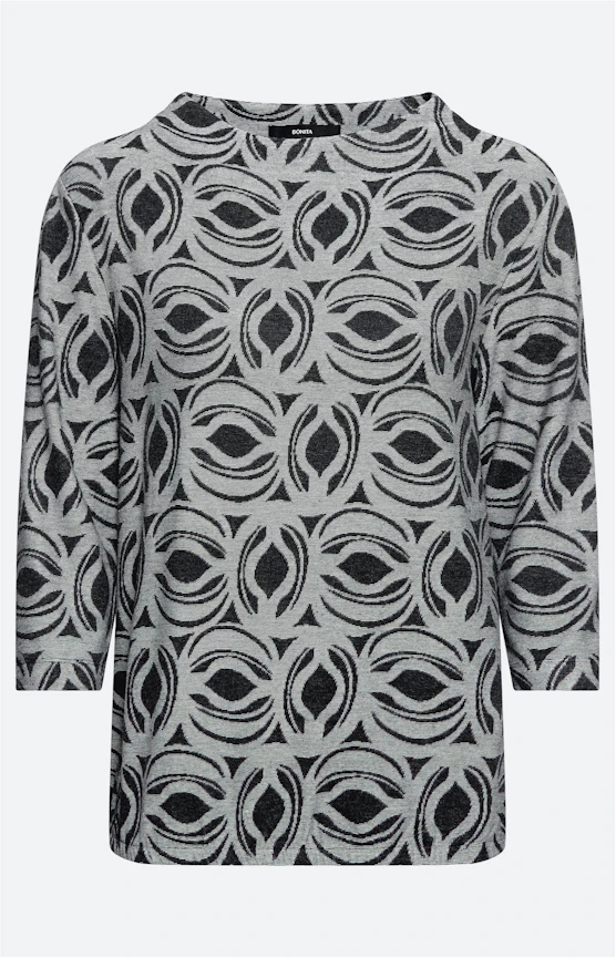 Shirt mit All Over-Muster, dunkelgrau
