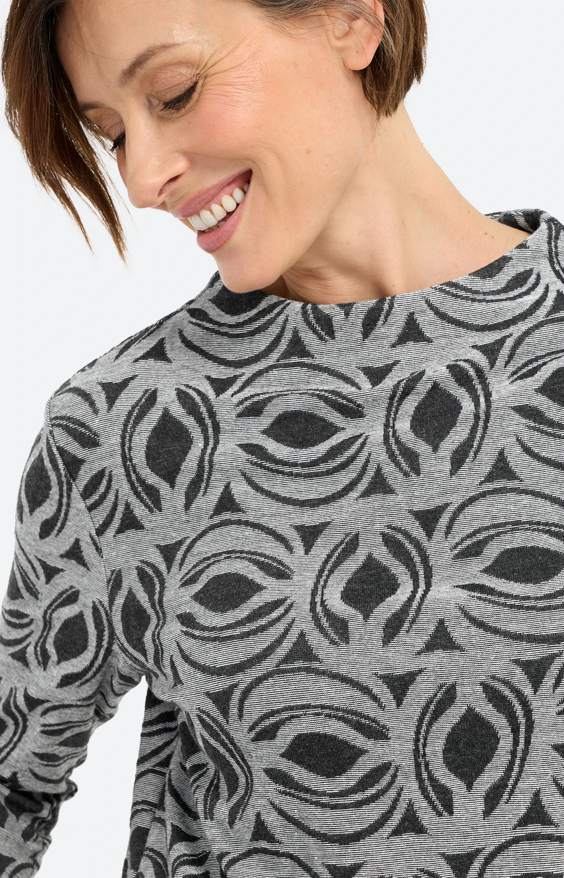 Shirt met motief all-over, donkergrijs