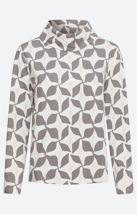 Langarmshirt mit Rollkragen, dunkelgrau