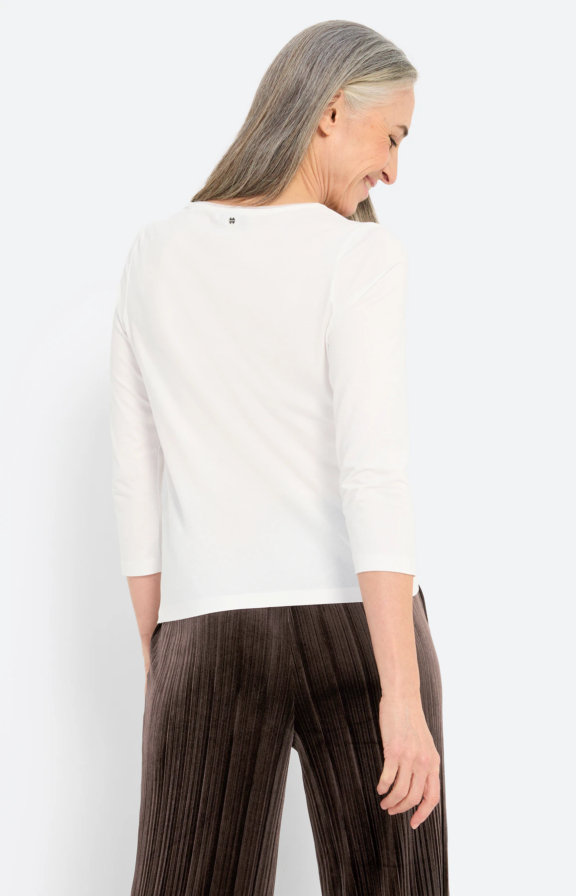 Shirt met siersteentjes, wit