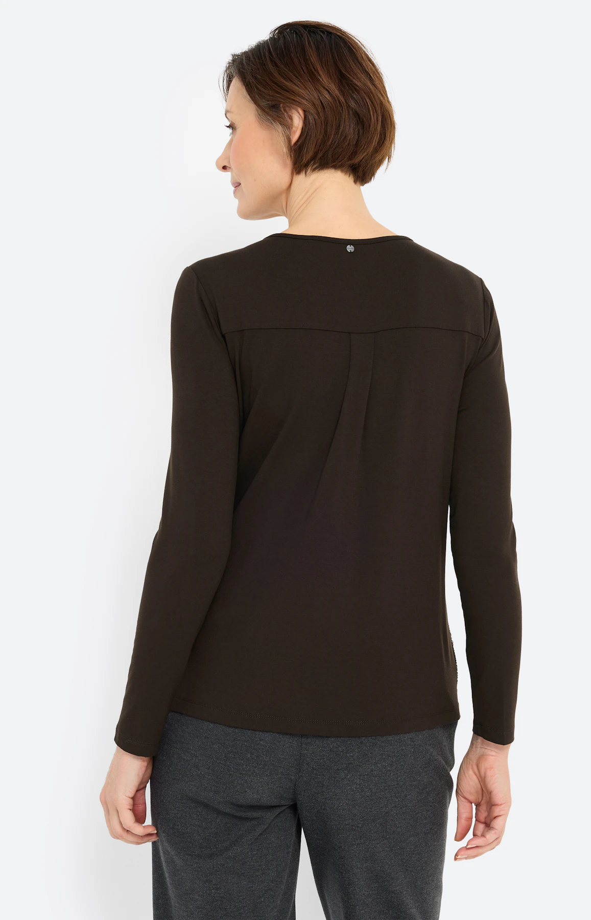 Shirt met pailletten, bruin