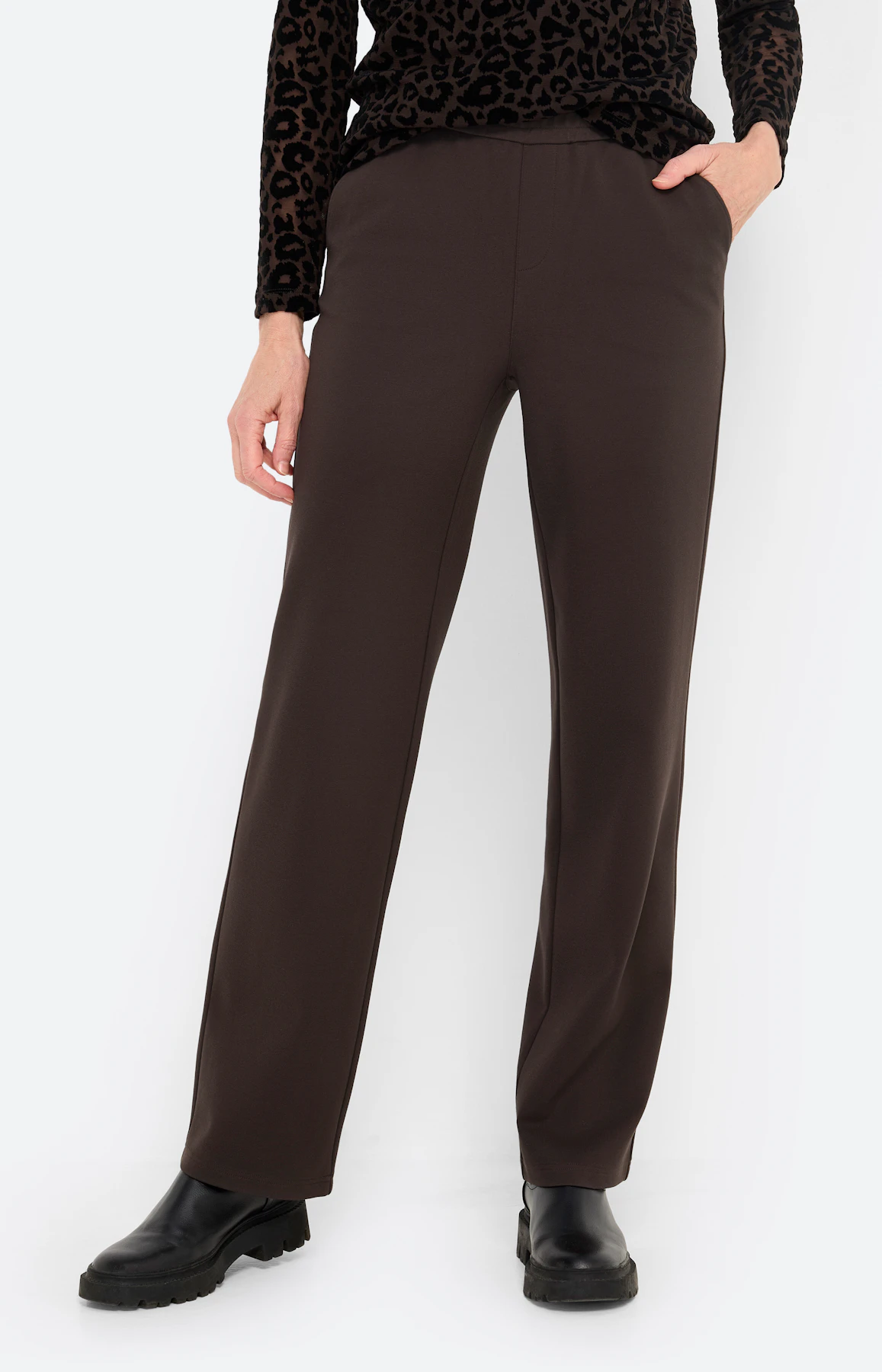 Marlene-broek 32 inch, bruin