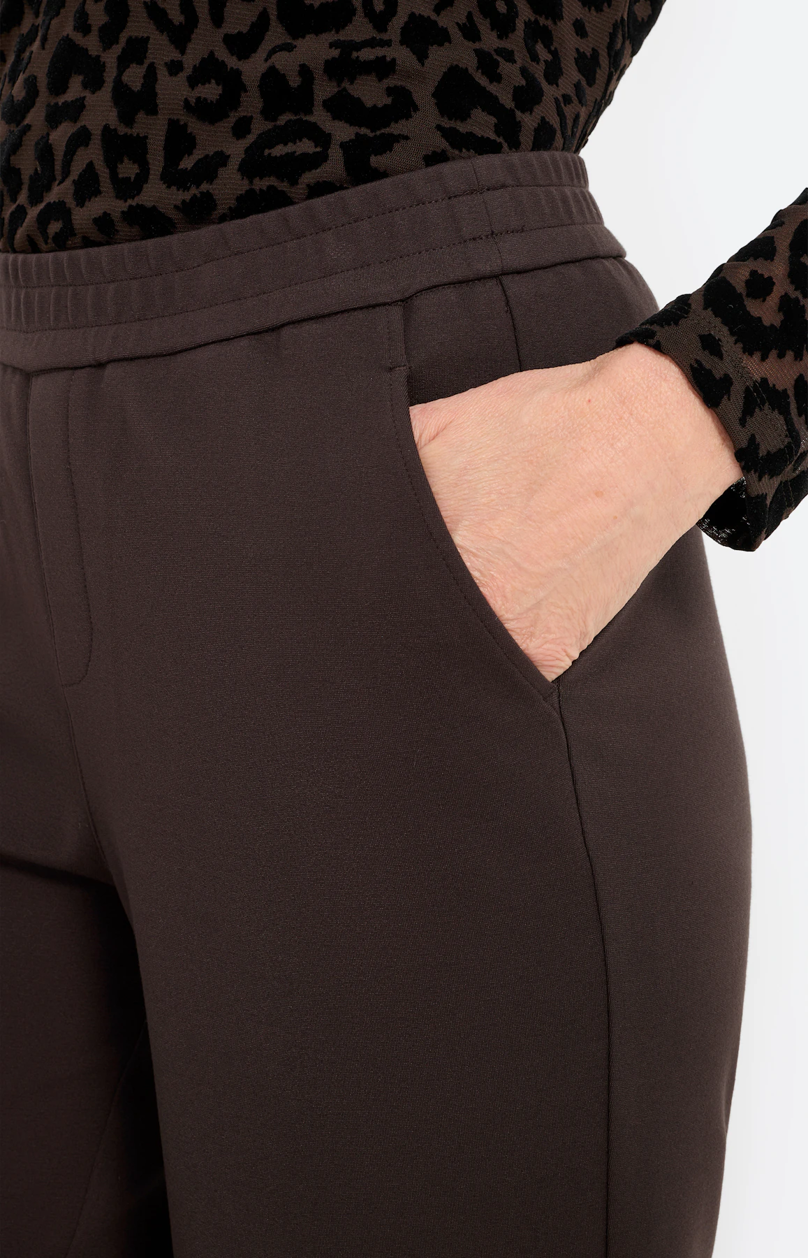 Marlene-broek 32 inch, bruin