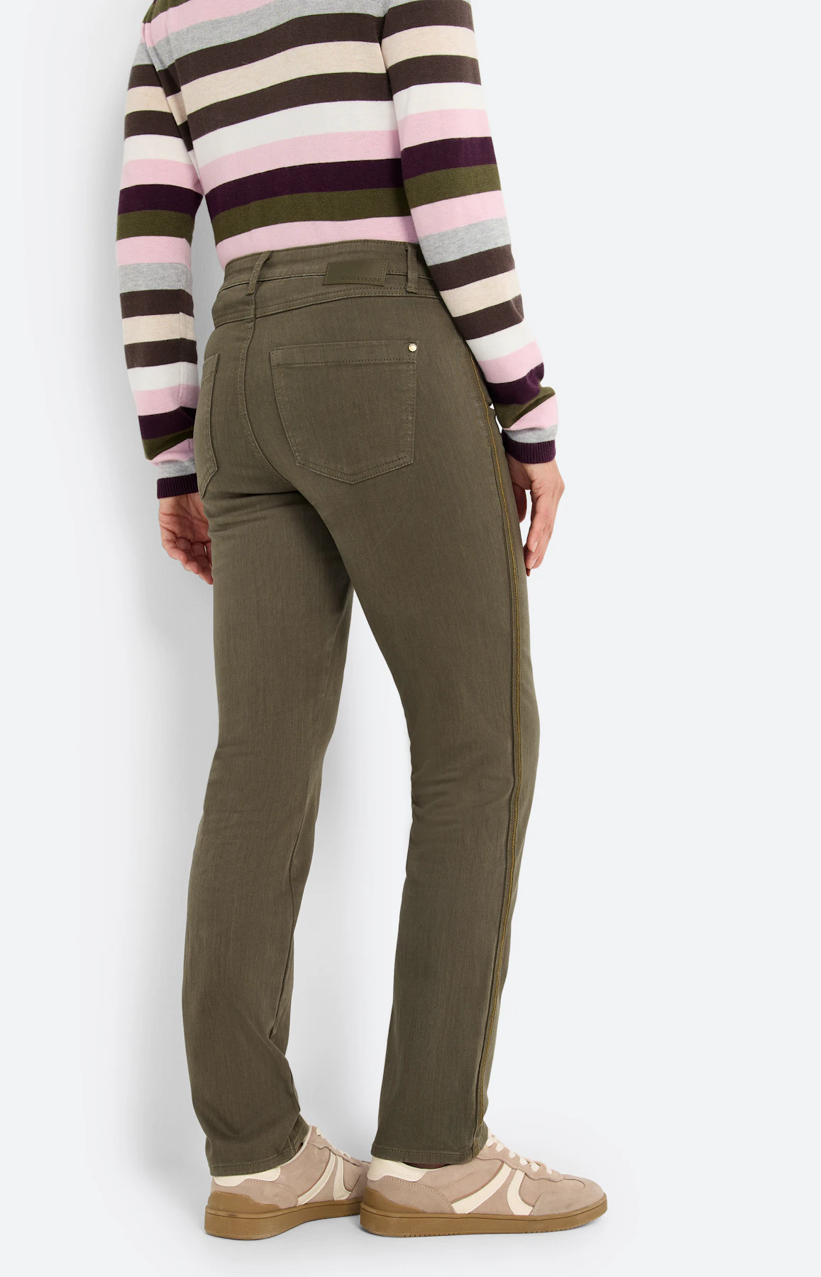 Jeans in regular fit 30 inch, olijf