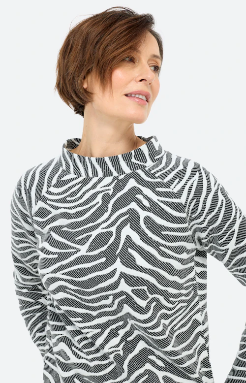 Sweatshirt met zebramotief, zwart