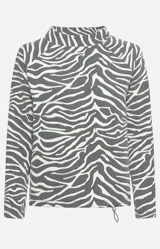 Sweatshirt met zebramotief, zwart
