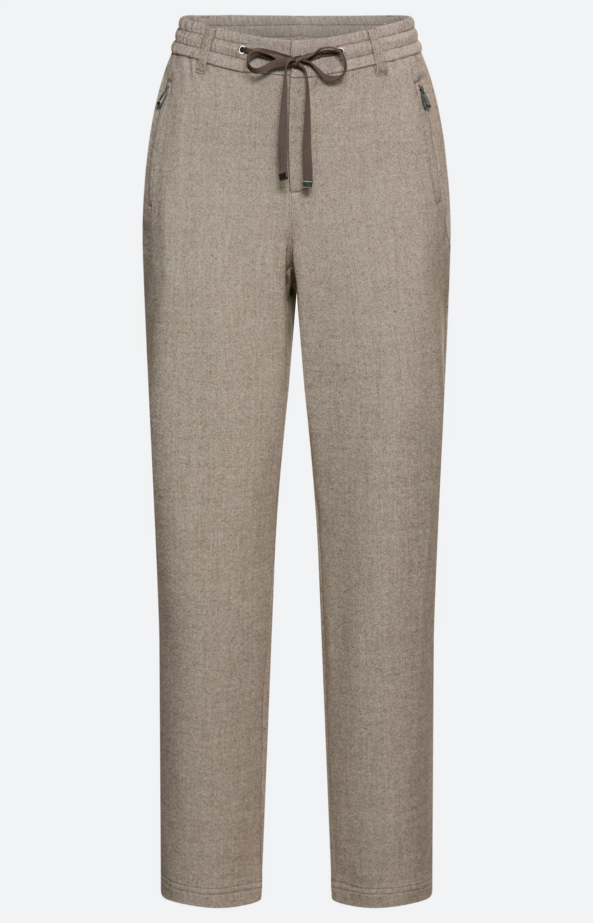 Broek met elastische band 30 inch, taupe