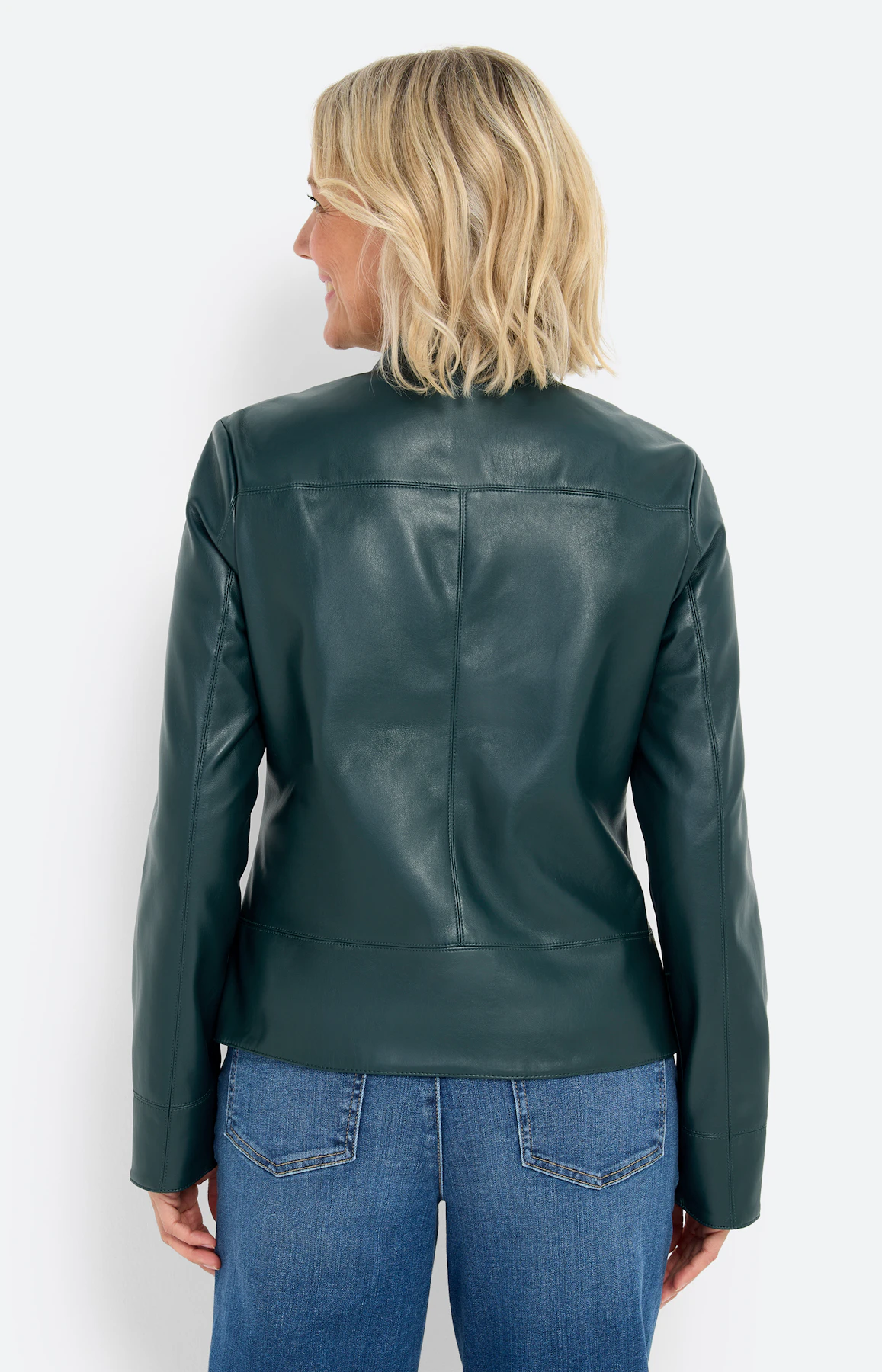 Jas van imitatieleer, groen