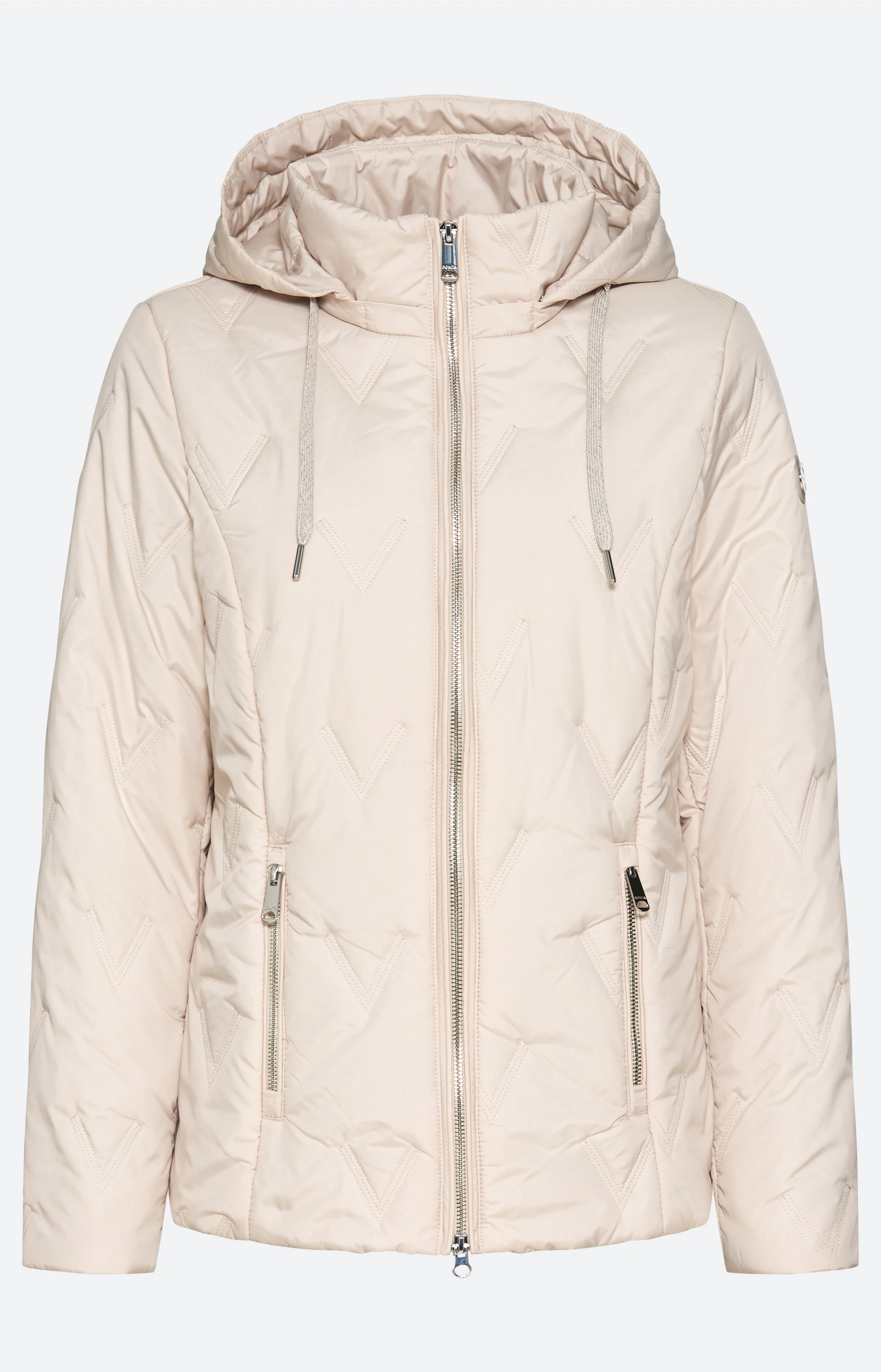 Jas met stikselmotief in beige in damesmode onlineshop | Bonita – Bonita