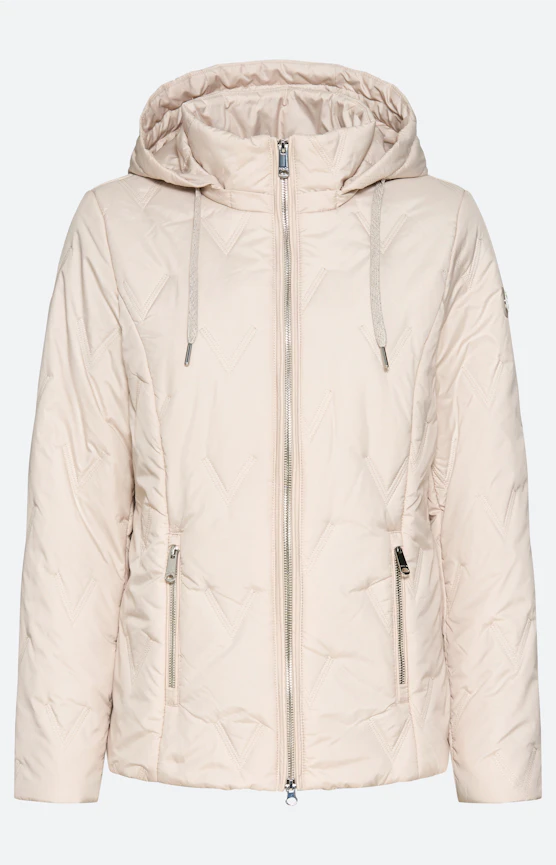 Jas met stikselmotief, beige