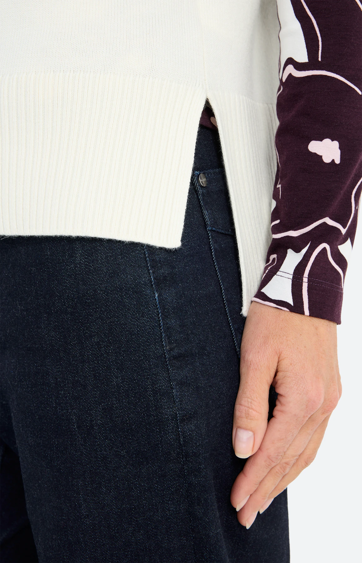 Slip-over met schipperskraag, wit