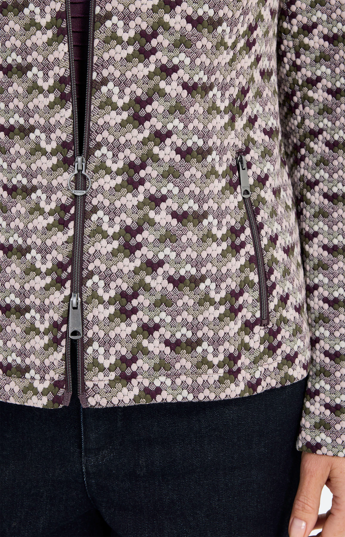 Blazer met structuurmotief, lichtpink