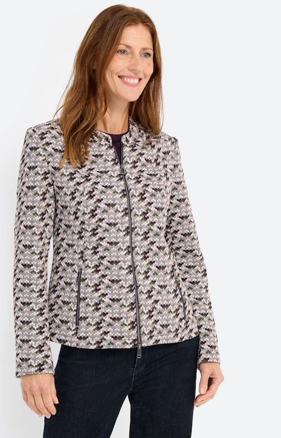Blazer met structuurmotief, lichtpink