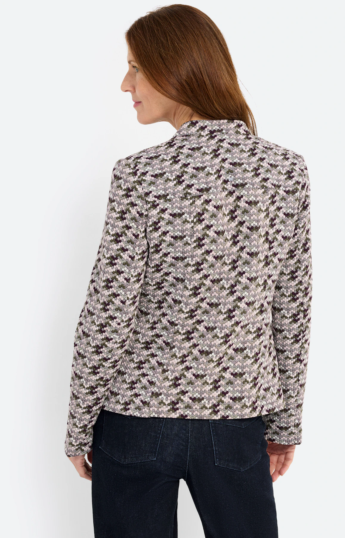 Blazer met structuurmotief, lichtpink