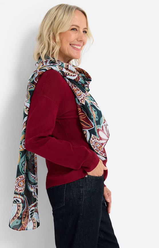 Sjaal met paisleymotief, groen