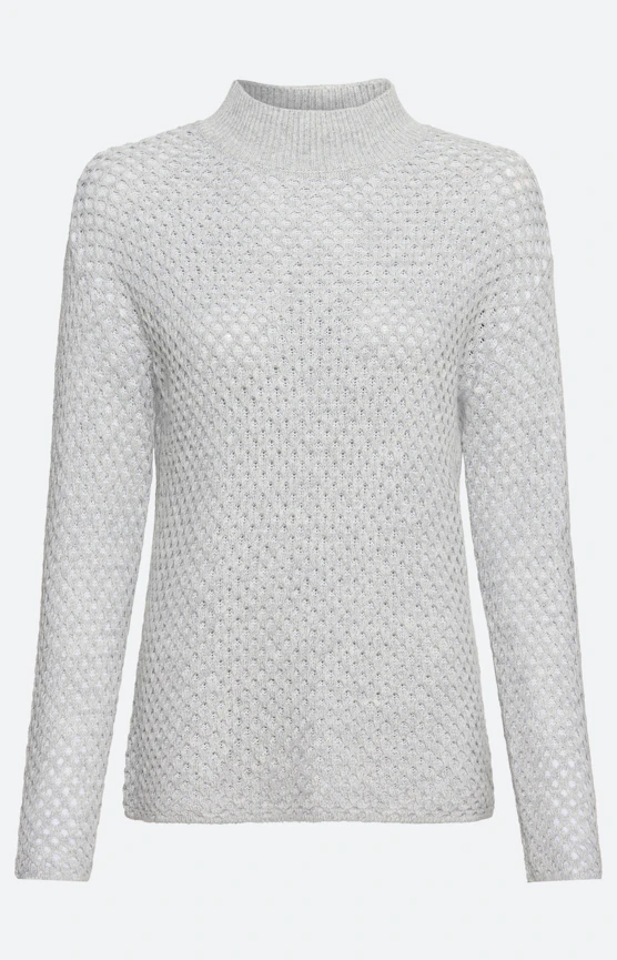 Strickpullover mit 3D-Struktur, grau