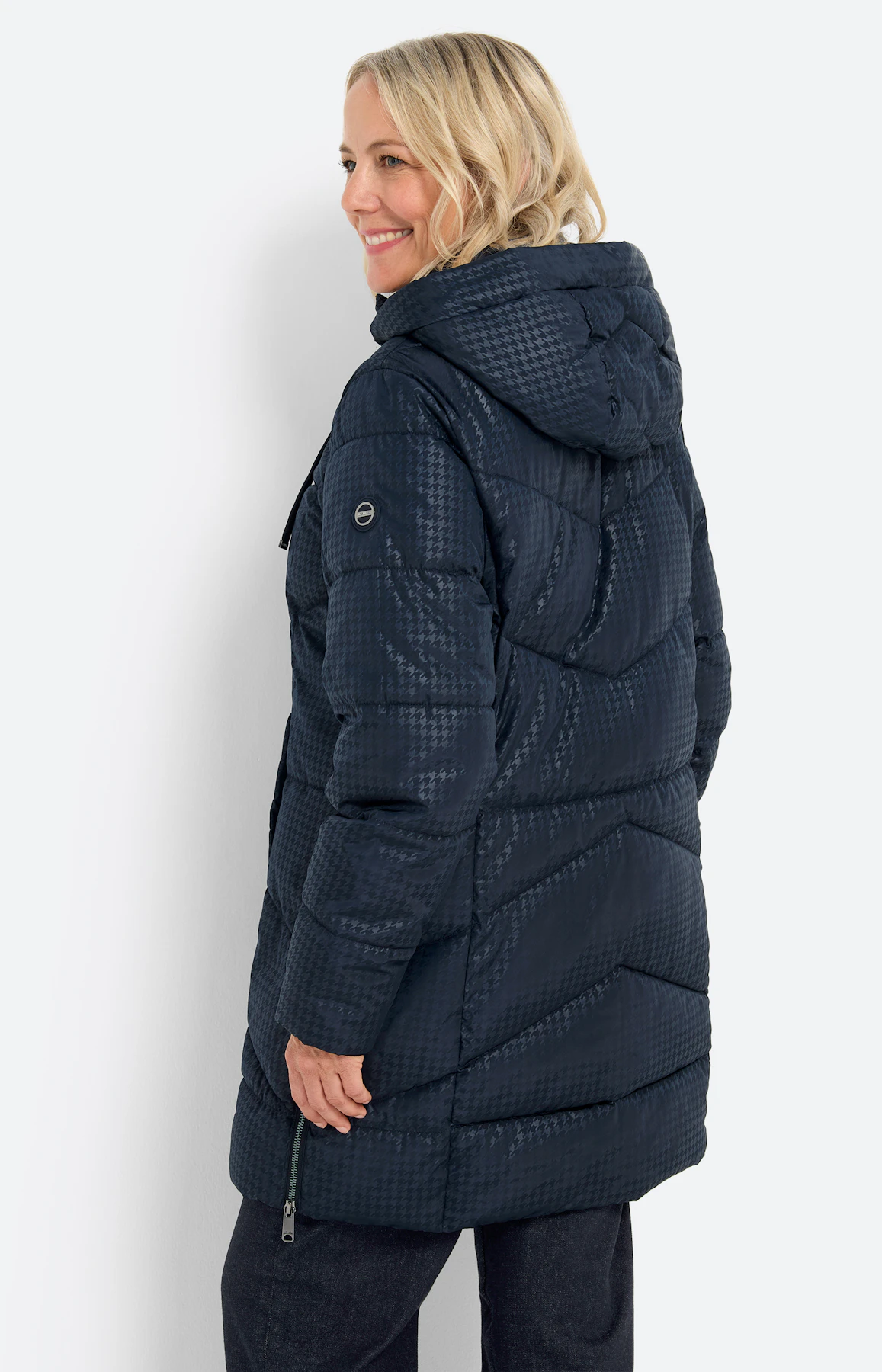 Jas met stikselmotief, navy