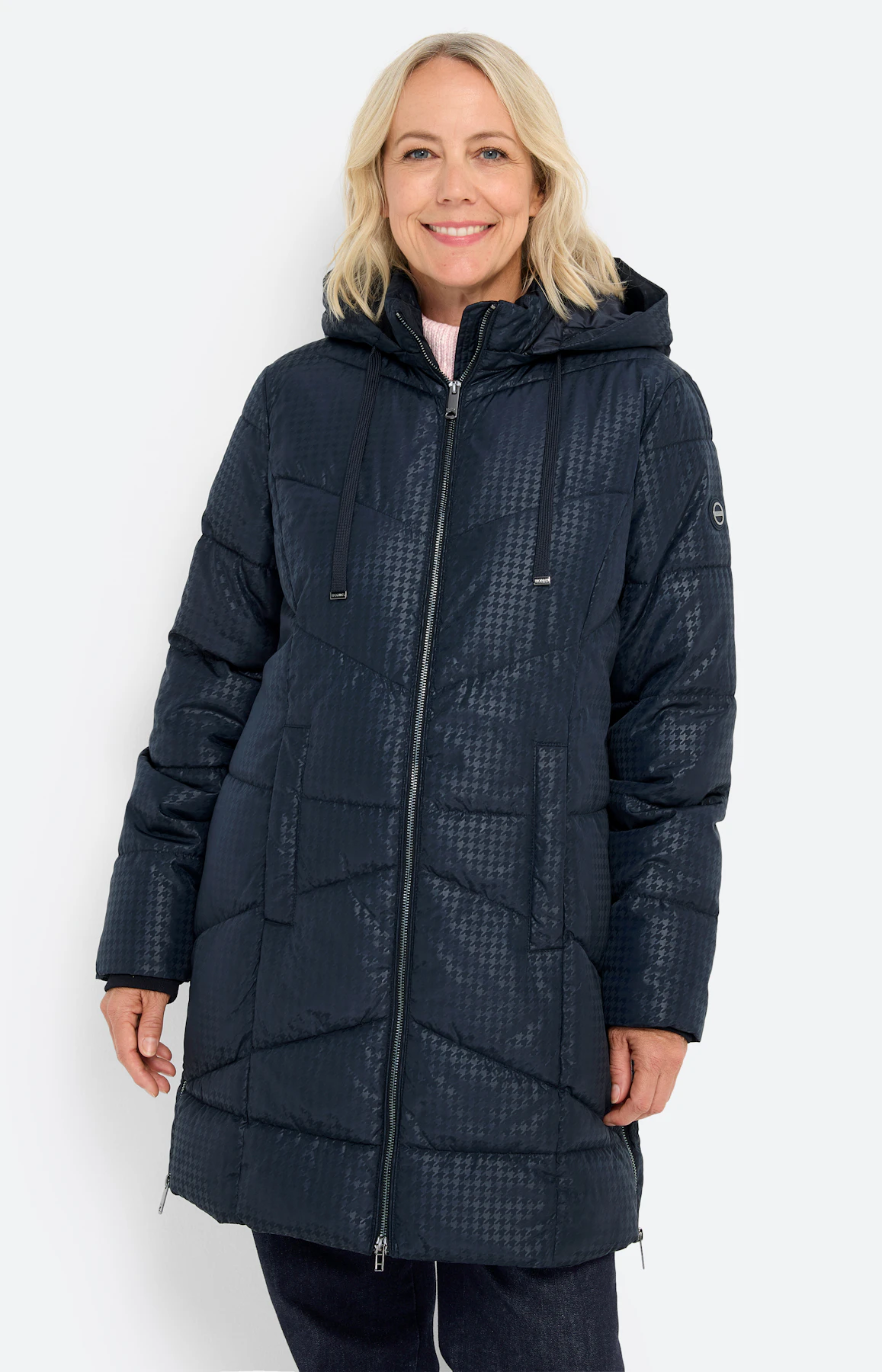 Jas met stikselmotief, navy
