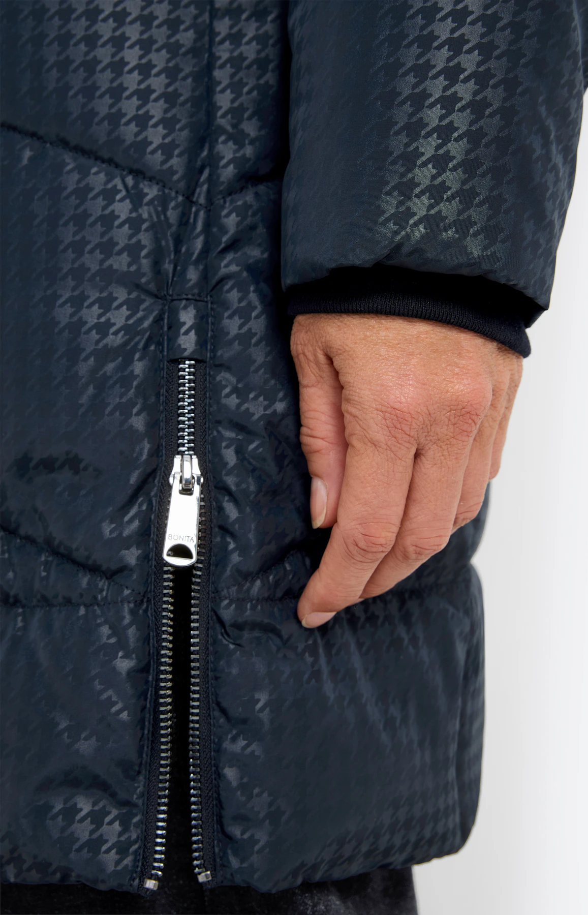 Jas met stikselmotief, navy