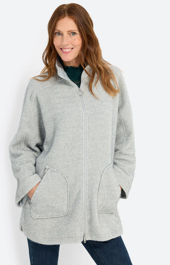 Poncho met een opstaande kraag, groen