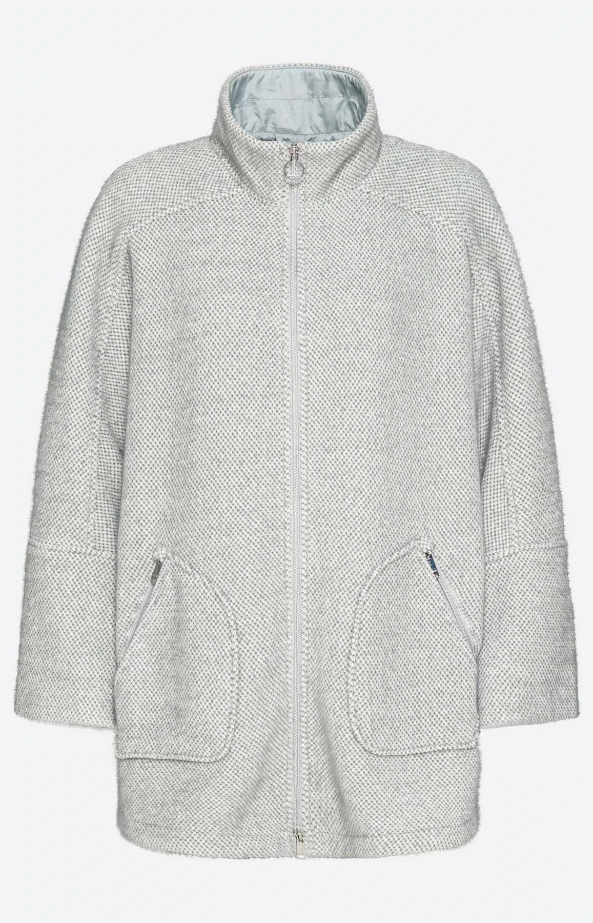 Poncho met een opstaande kraag, groen