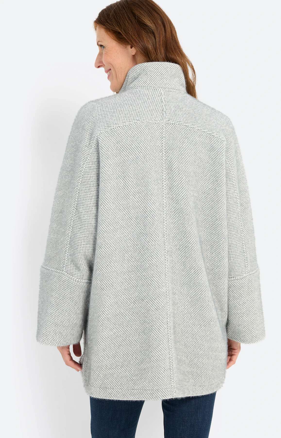 Poncho met een opstaande kraag, groen