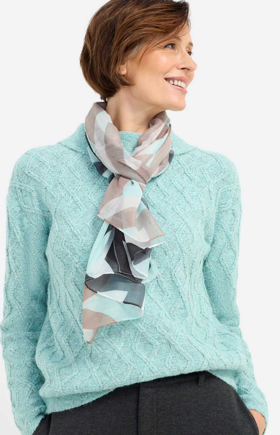 Sjaal met print all-over, mint