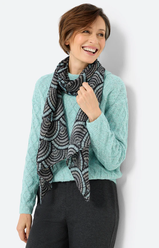 Schal mit All Over-Muster, mint