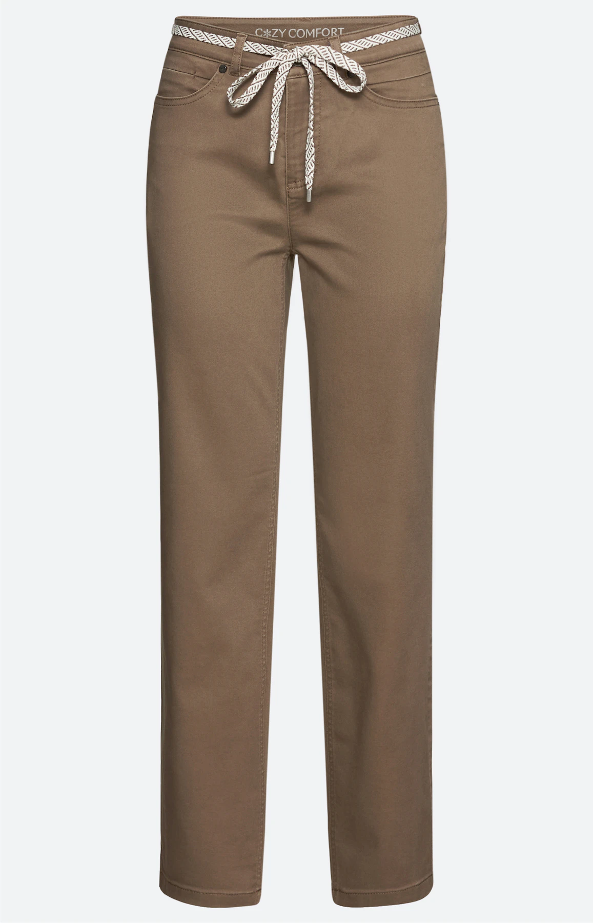 Broek met stretch 30 inch, lichtbruin