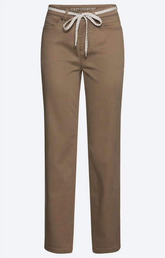 Broek met stretch 30 inch, lichtbruin