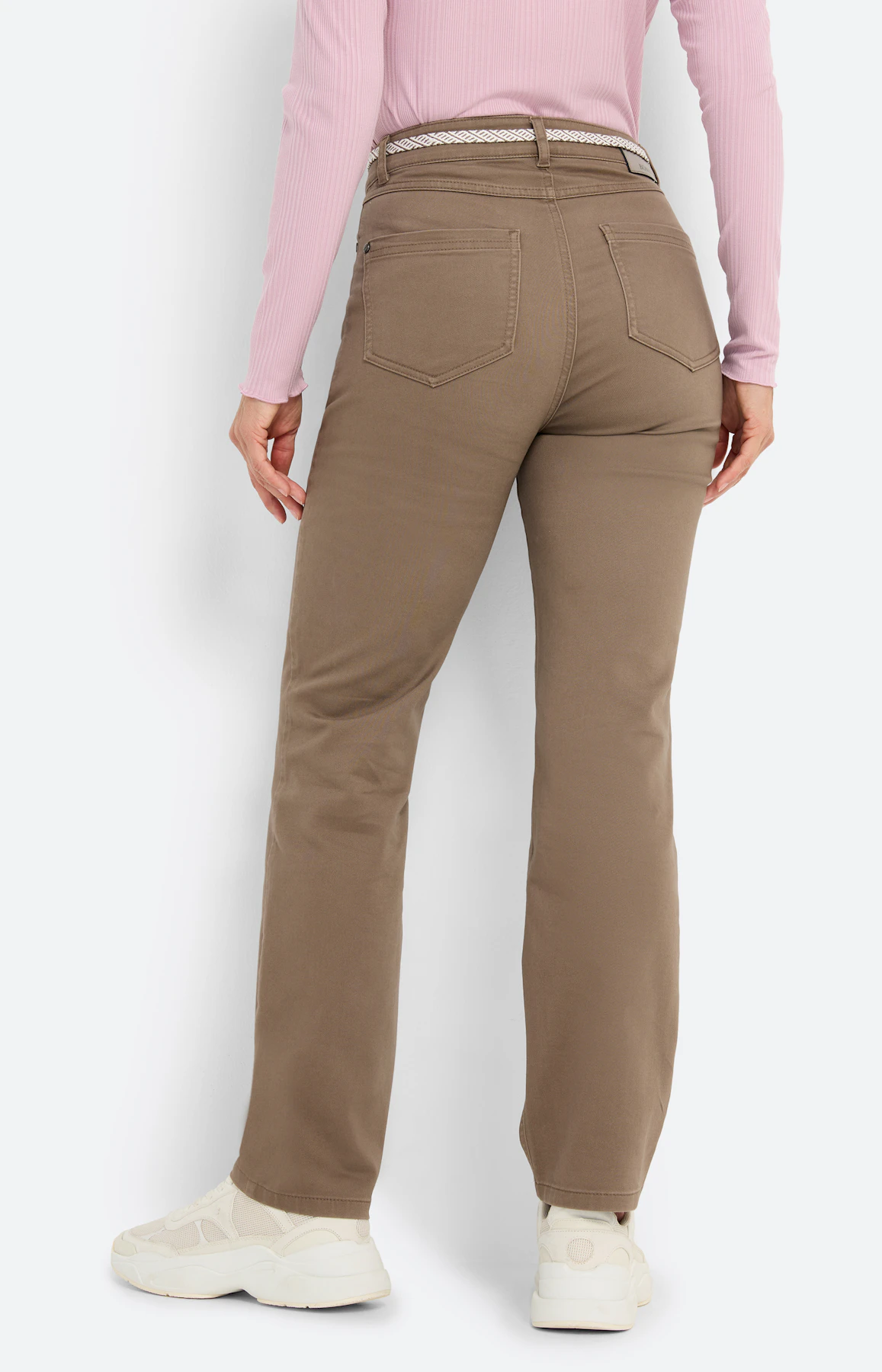 Broek met stretch 30 inch, lichtbruin