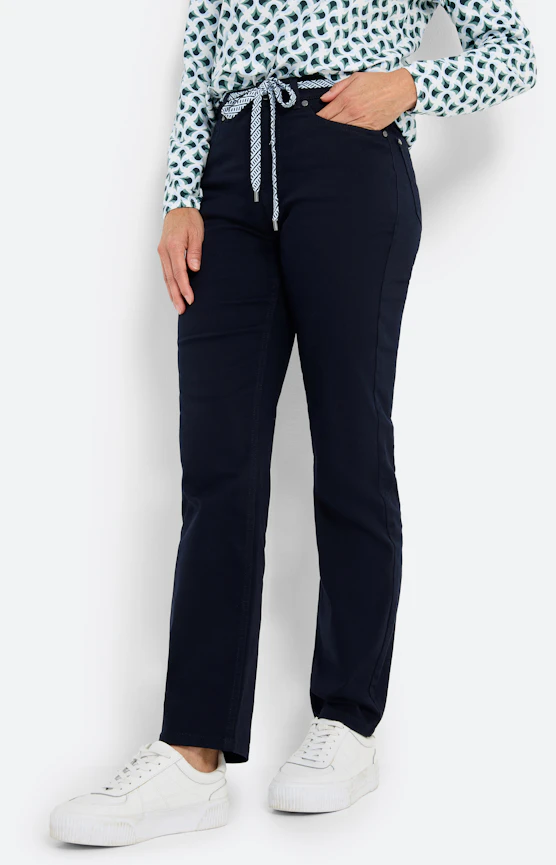 Broek met stretchaandeel 30 inch, navy