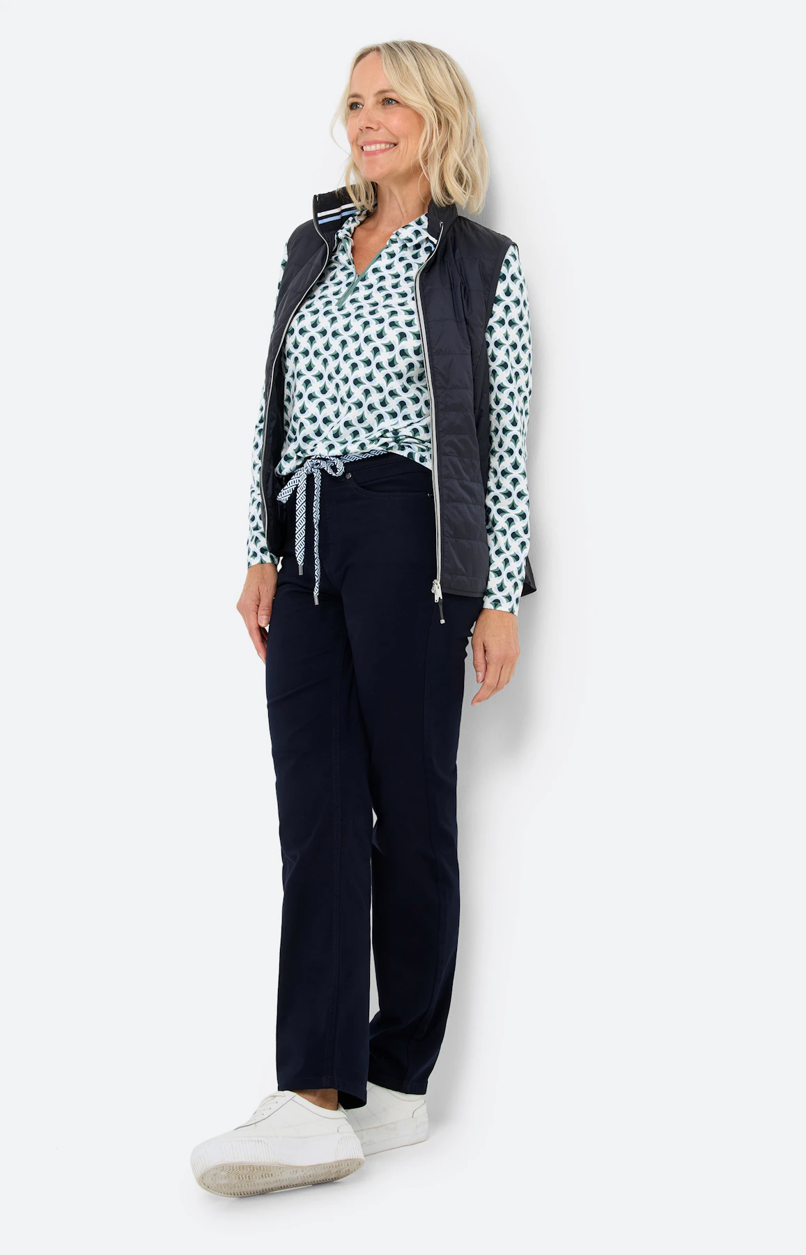 Broek met stretchaandeel 30 inch, navy