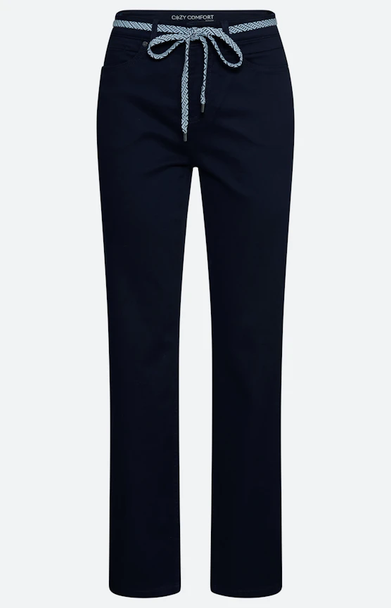 Broek met stretchaandeel 30 inch, navy