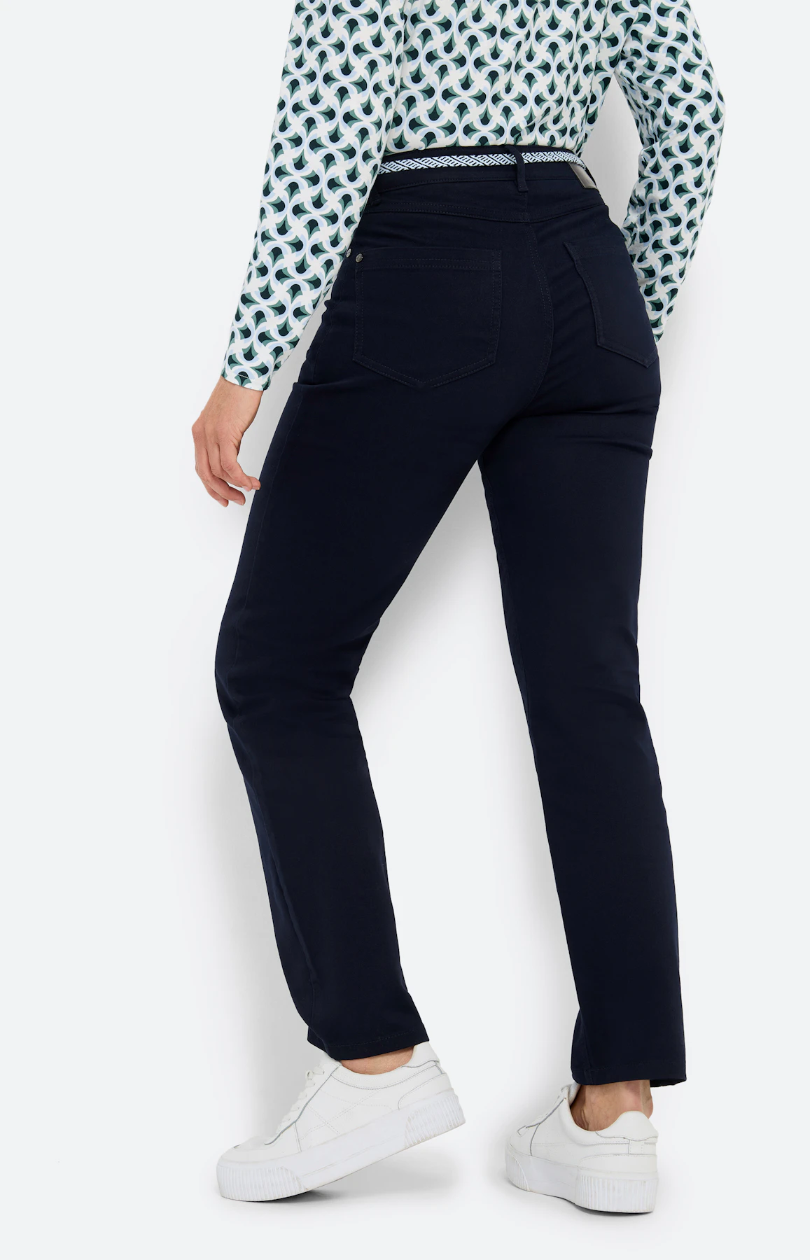 Broek met stretchaandeel 30 inch, navy