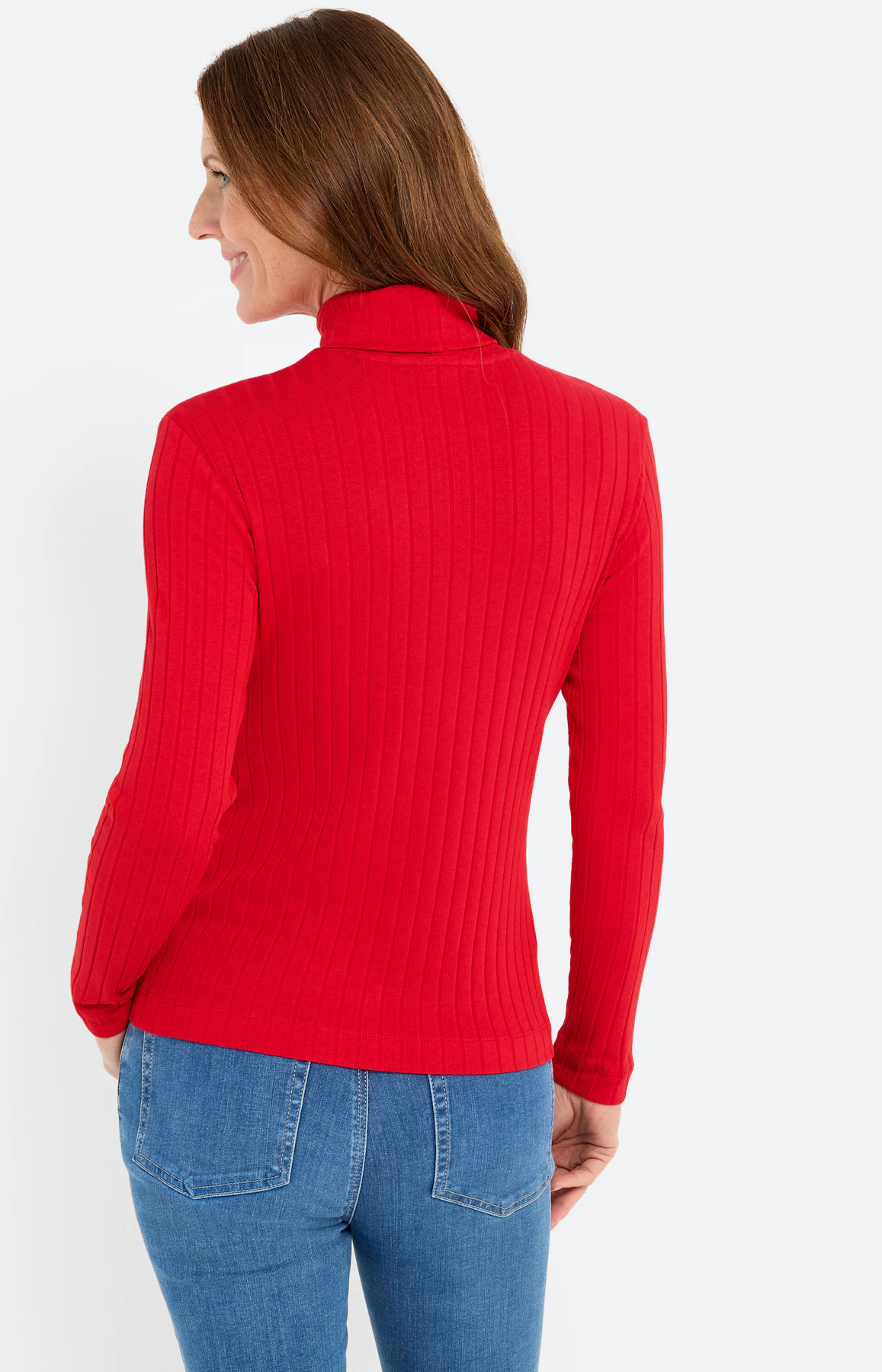 Shirt met lange mouwen en col, rood